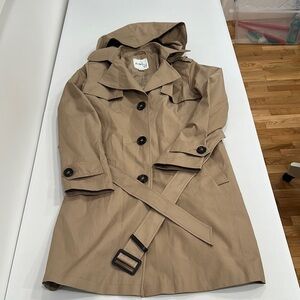Sam Edelman Tan Hooded Trench Coat